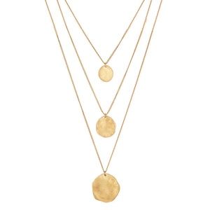 Three-Row Gold Paillette Graduated Pendant